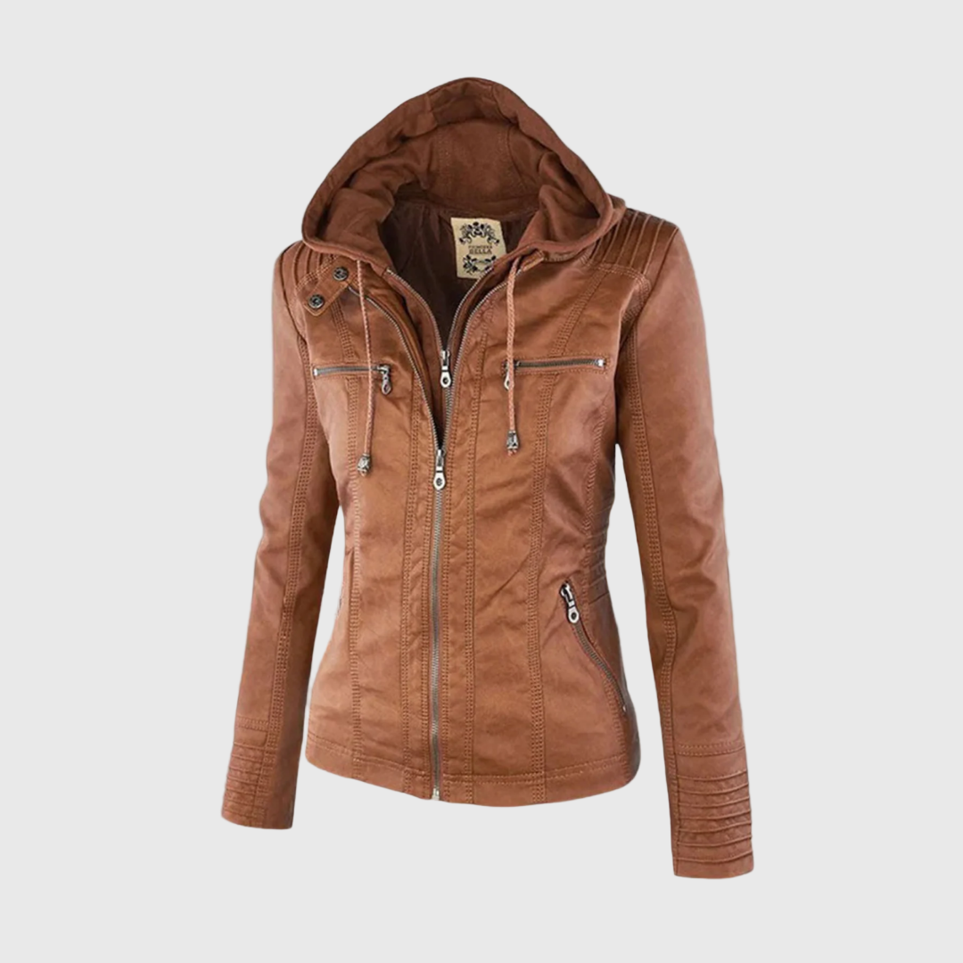 Odessa | Veste En Cuir Imperméable À Capuche