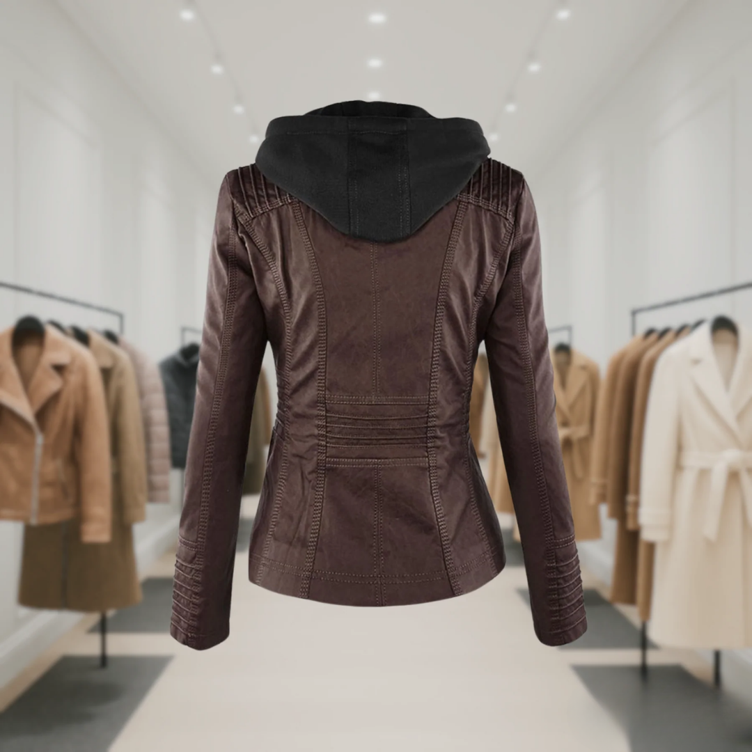 Odessa | Veste En Cuir Imperméable À Capuche