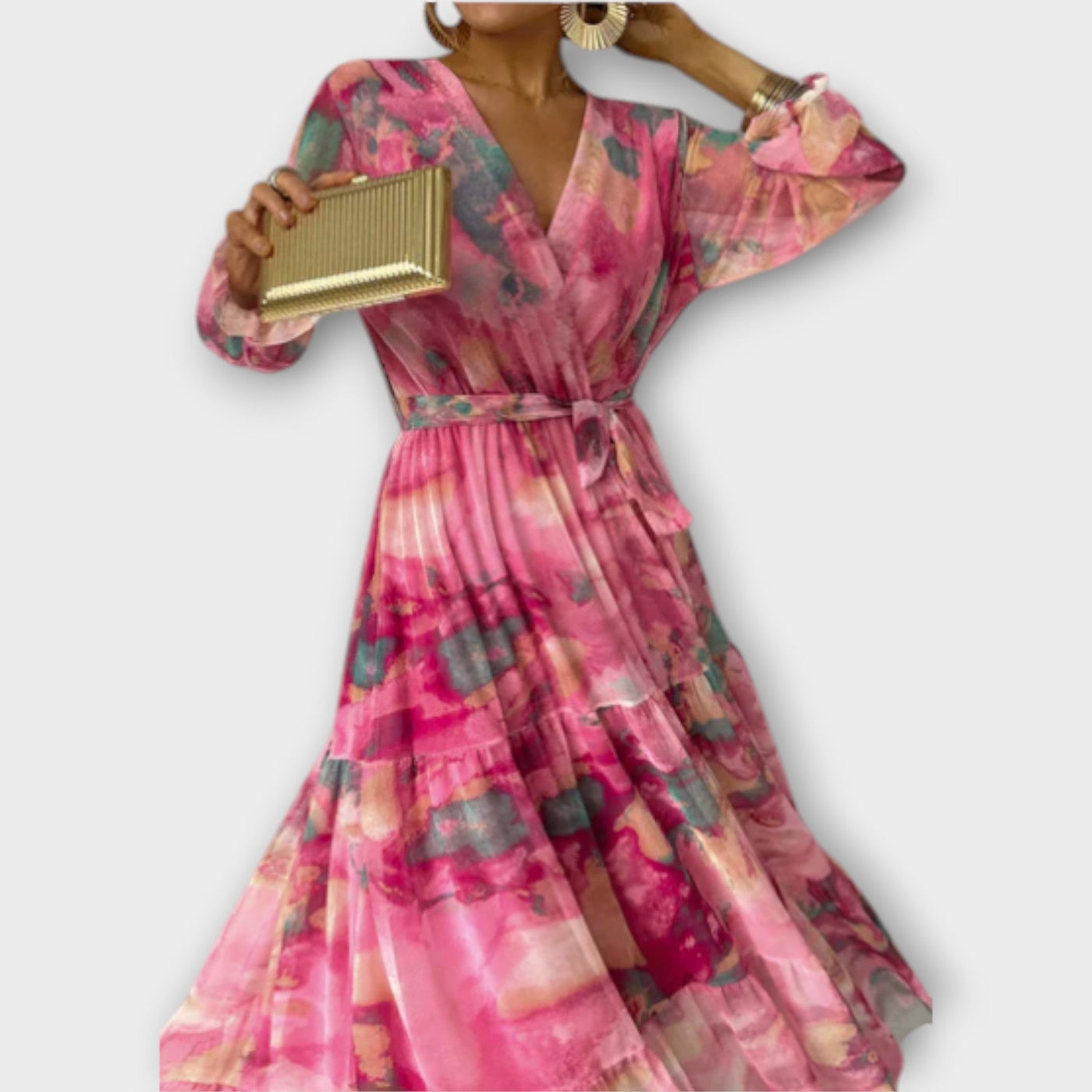 Evelyn – Robe longue rêve aquarelle