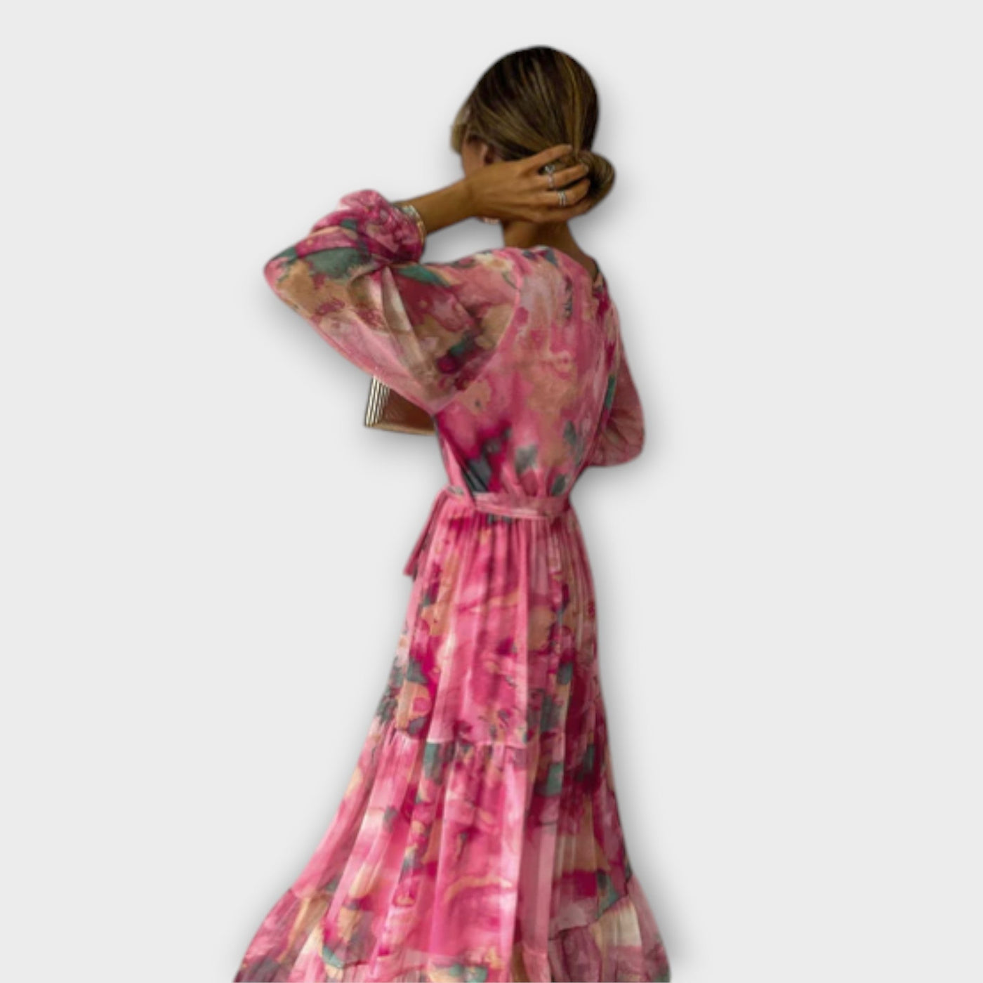 Evelyn – Robe longue rêve aquarelle