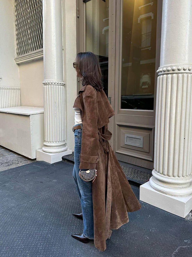 Molly | Manteau trench en daim