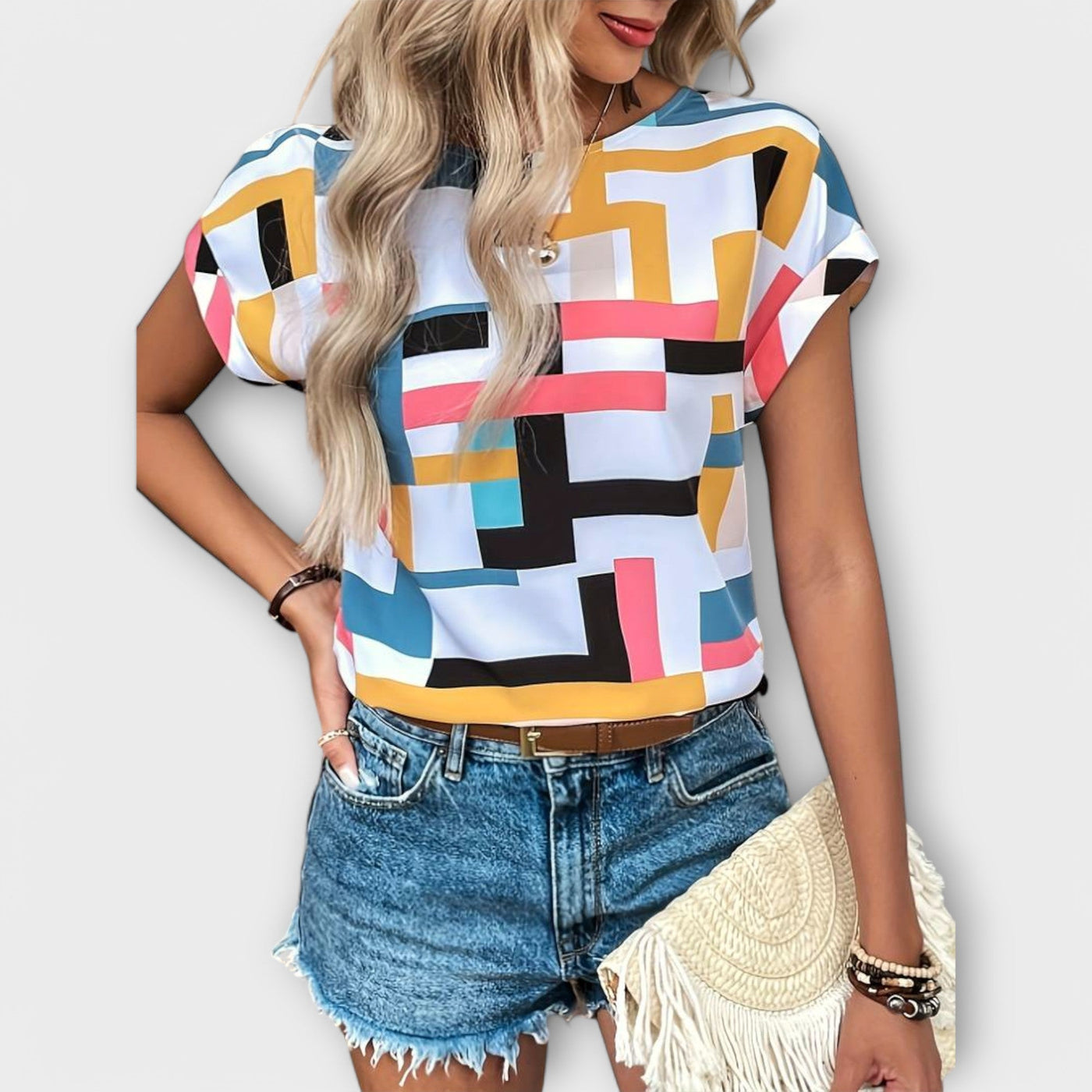 Chloe – Blouse élégante à manches courtes