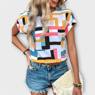 Chloe – Blouse élégante à manches courtes