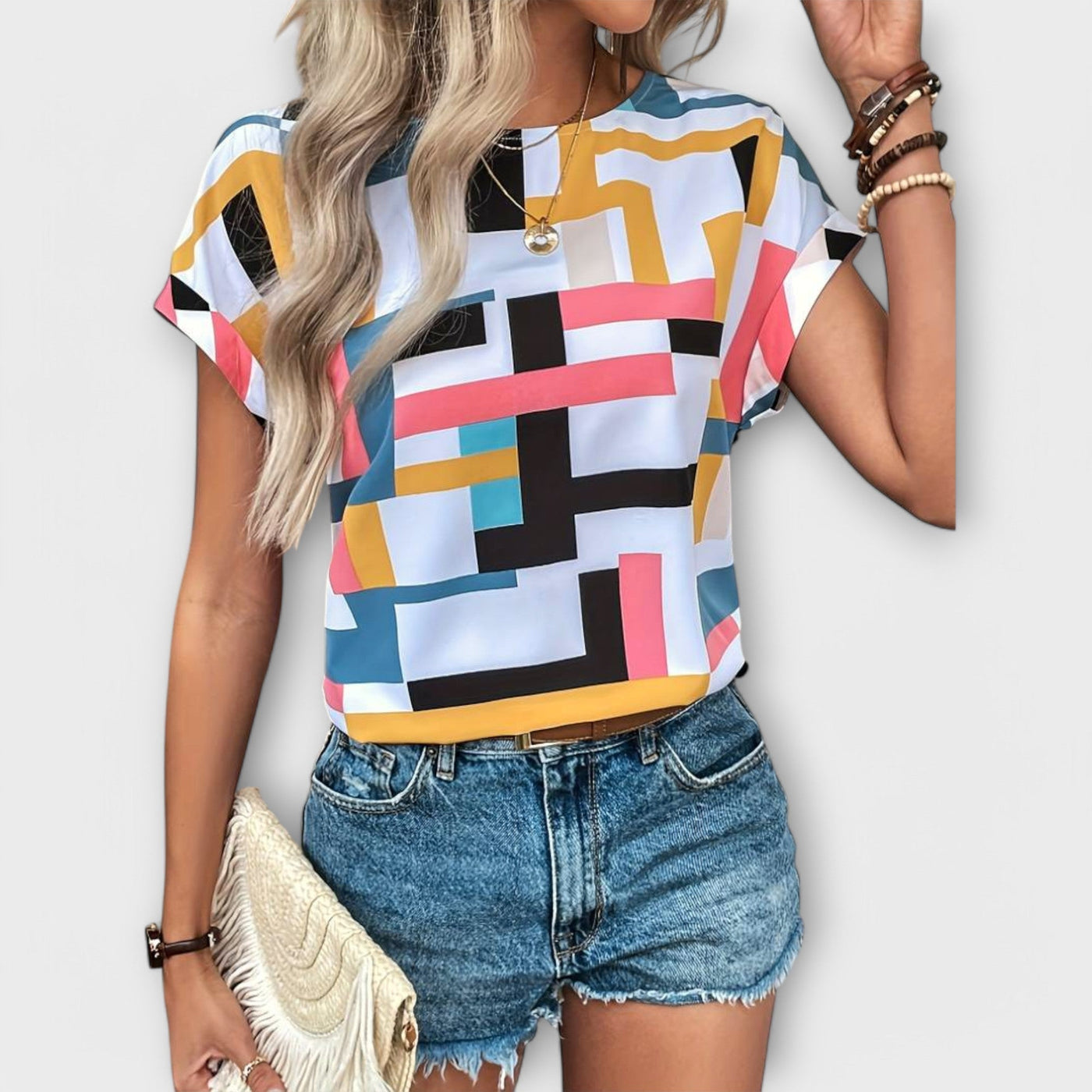 Chloe – Blouse élégante à manches courtes